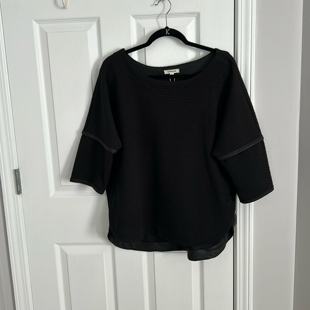 NWT Max Studio 3/4 length sleeve black top